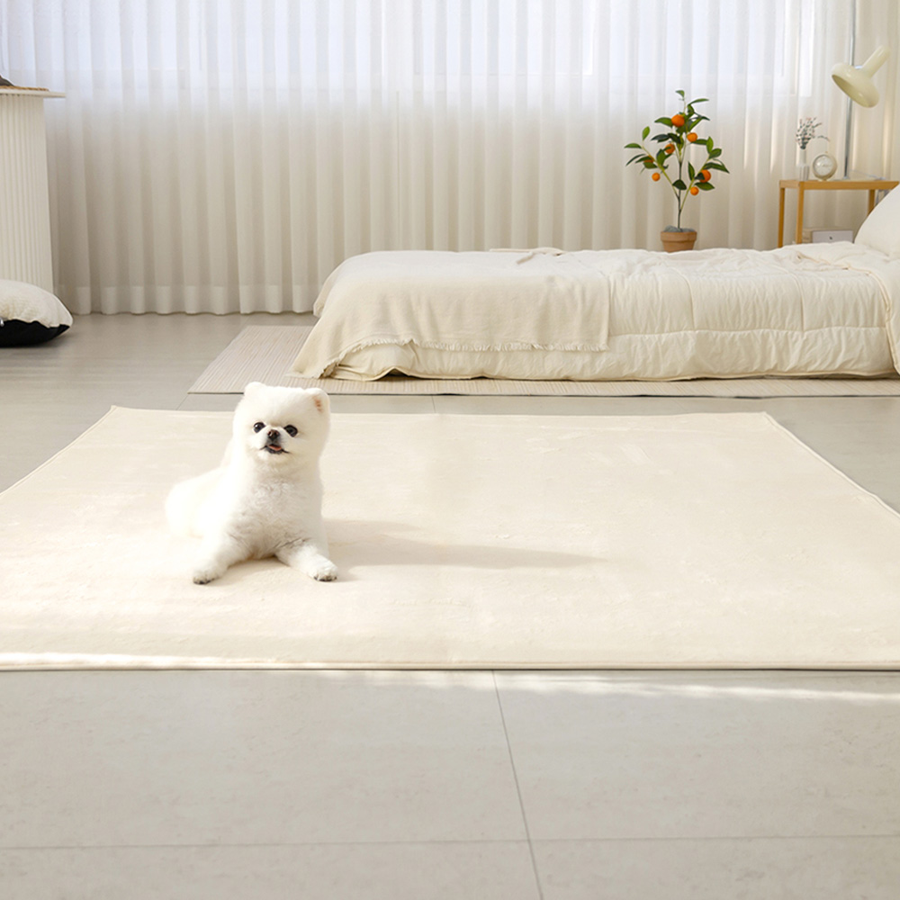 레토 강아지매트 단모 소프트 러그 핑크베이지, 200x250cm - 상세 이미지 4