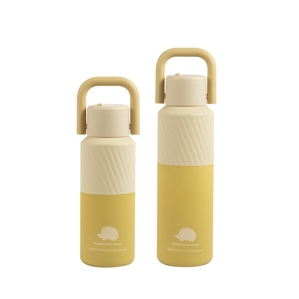 스칸디나비안 포레스트 빅핸드 손잡이 텀블러 빨대포함 400ml, 머스타드옐로우 - 메인 이미지