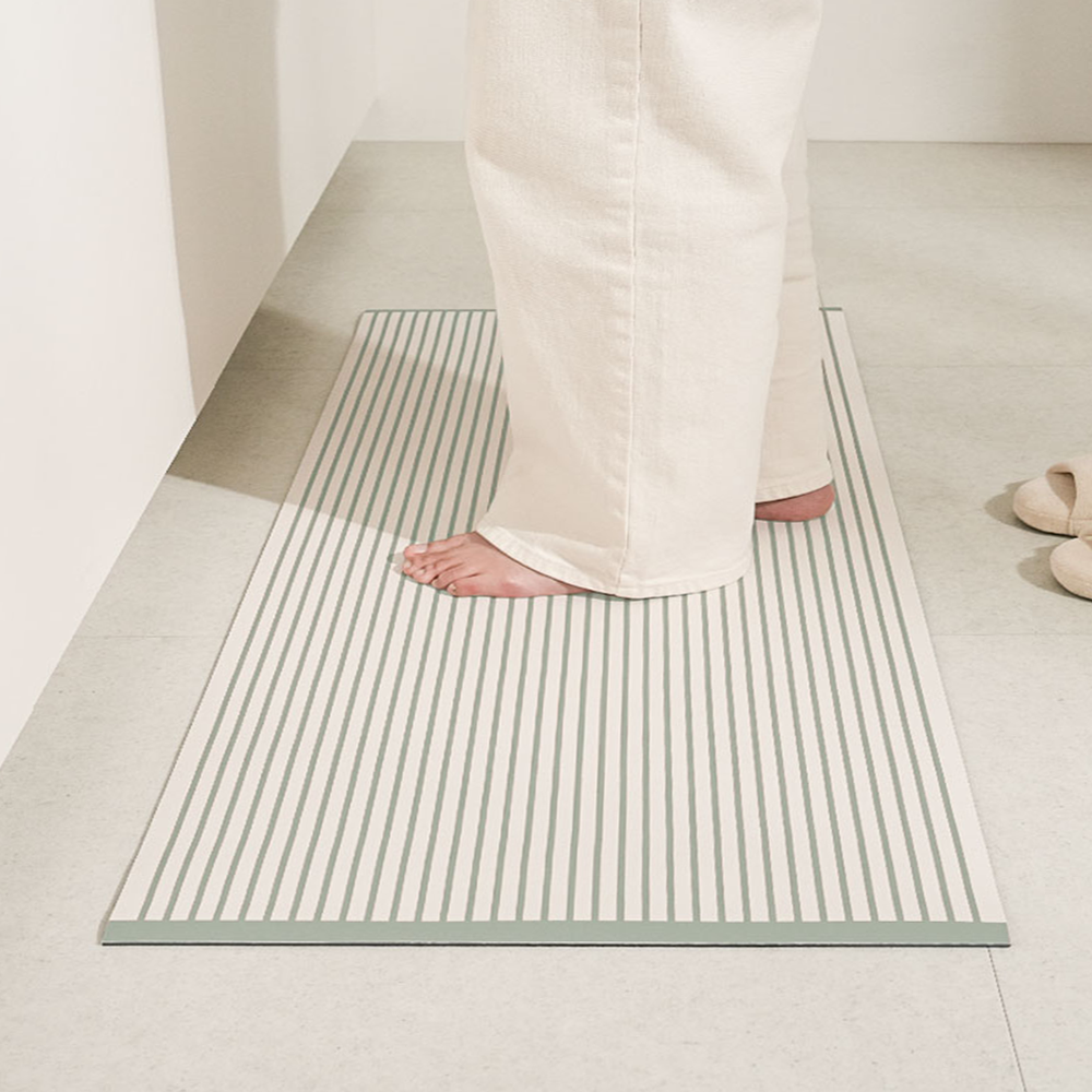 하루의공간 comfy 주방 매트 규조토 발매트 빨아쓰는 욕실 현관 베란다 그린, 45x120cm