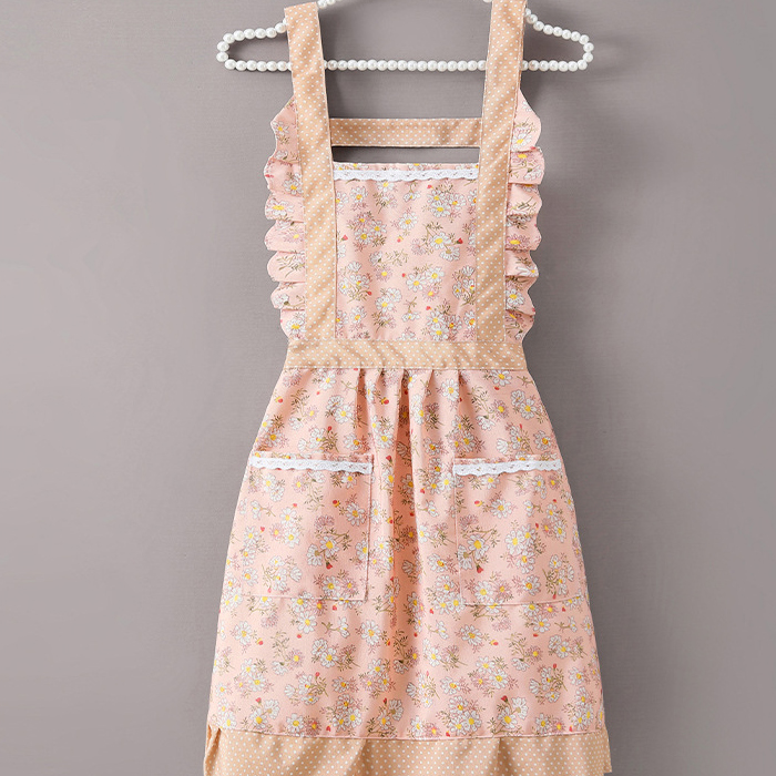 어린이집앞치마 프릴 방수 꽃무늬앞치마