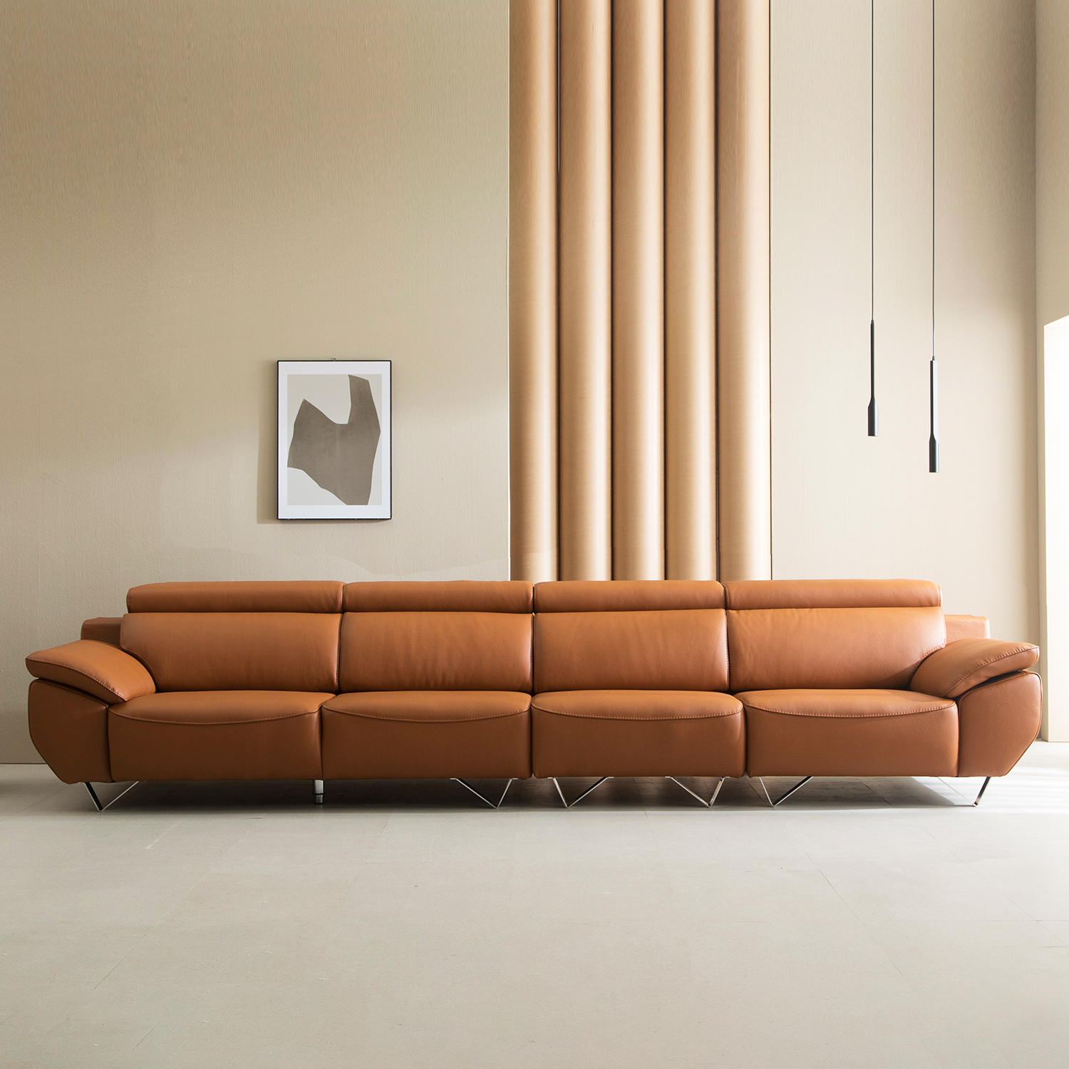 헤르짐머 마네르 6인 이태리 천연 통가죽 소파