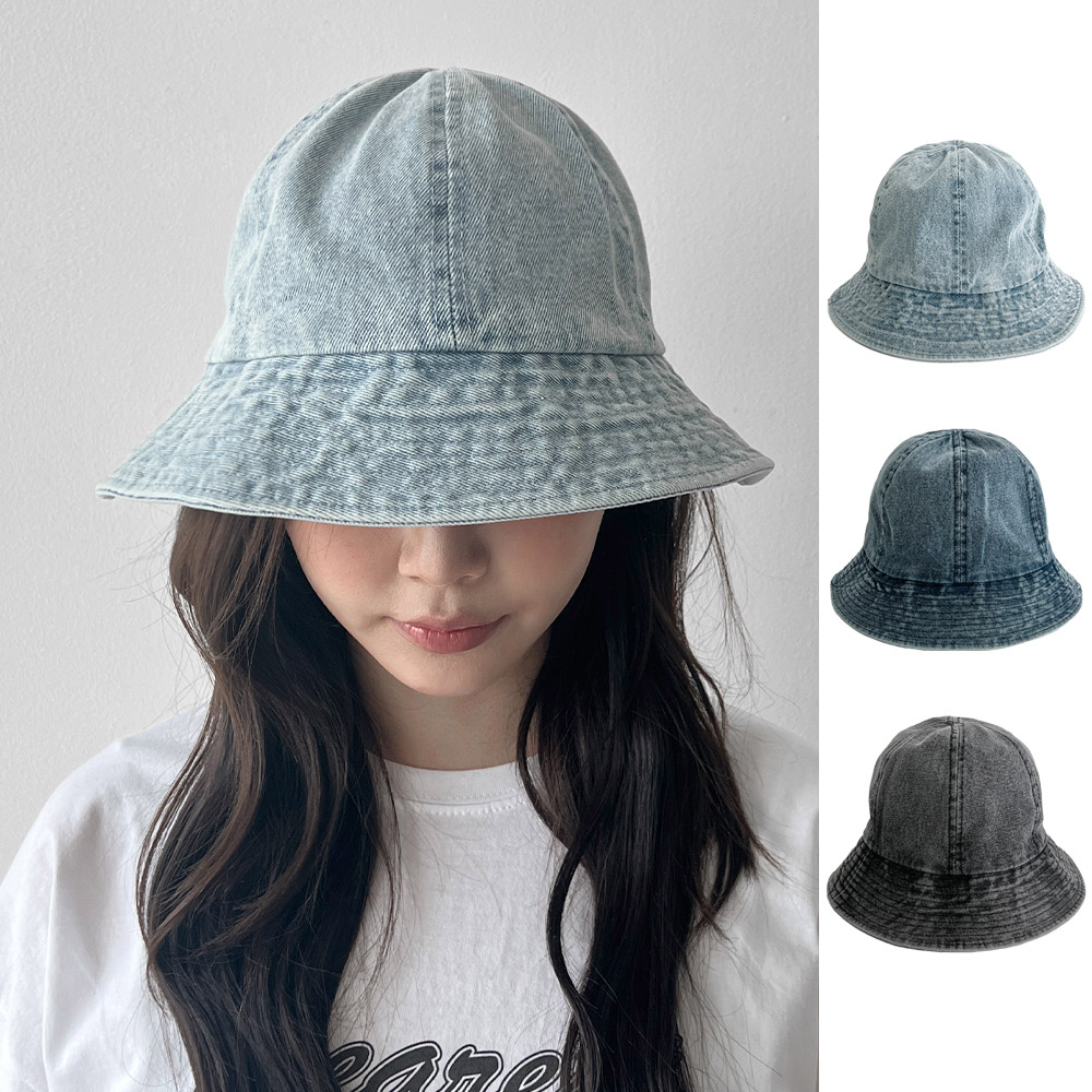 동대문모자 워싱 데님 청 버킷햇 남성 여성 벙거지모자 - 상품 이미지