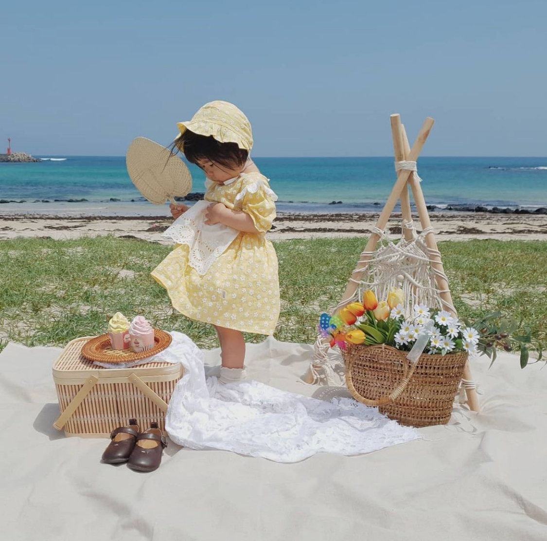 (소품대여/ 툴리툴리) 피크닉 아기 셀프촬영 200일 300일 400일 500일 기념촬영