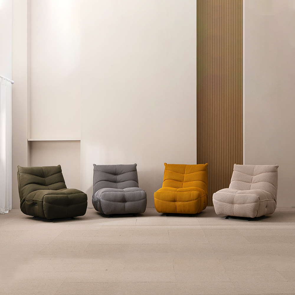 헤르짐머 렌토 전동 리클라이너 흔들의자 패브릭 싱글 소파 스툴미포함, 베이지, 1인용