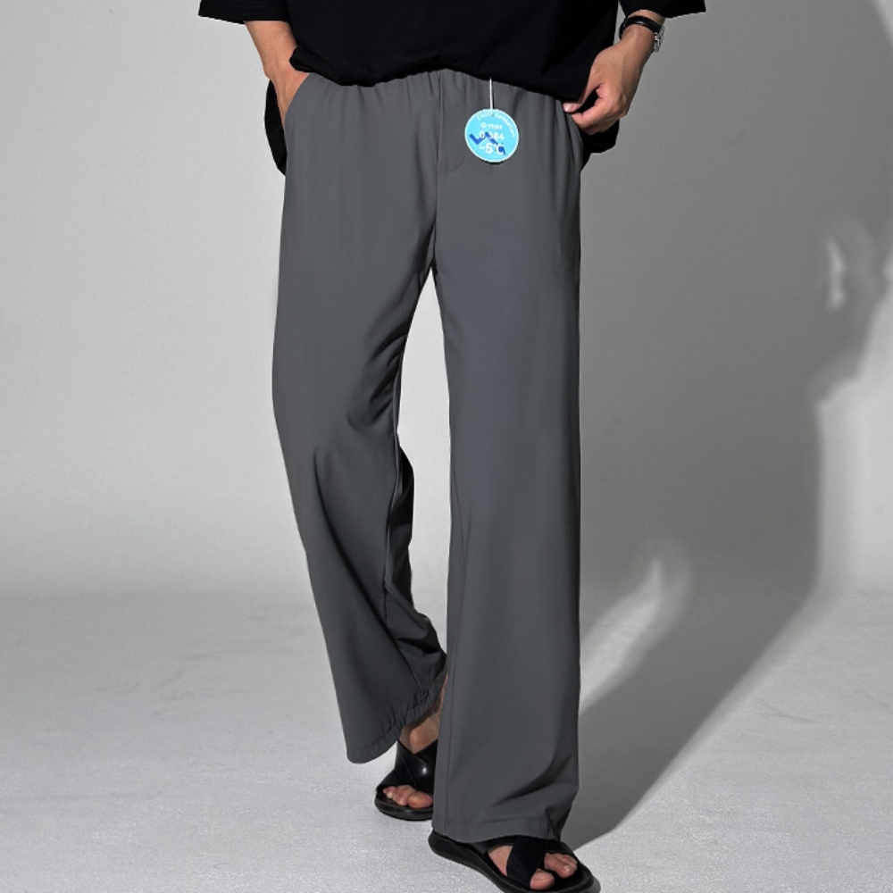 1+1 남자 소토 여름 아이스 냉장고 쿨링 냉감 와이드 밴딩 팬츠