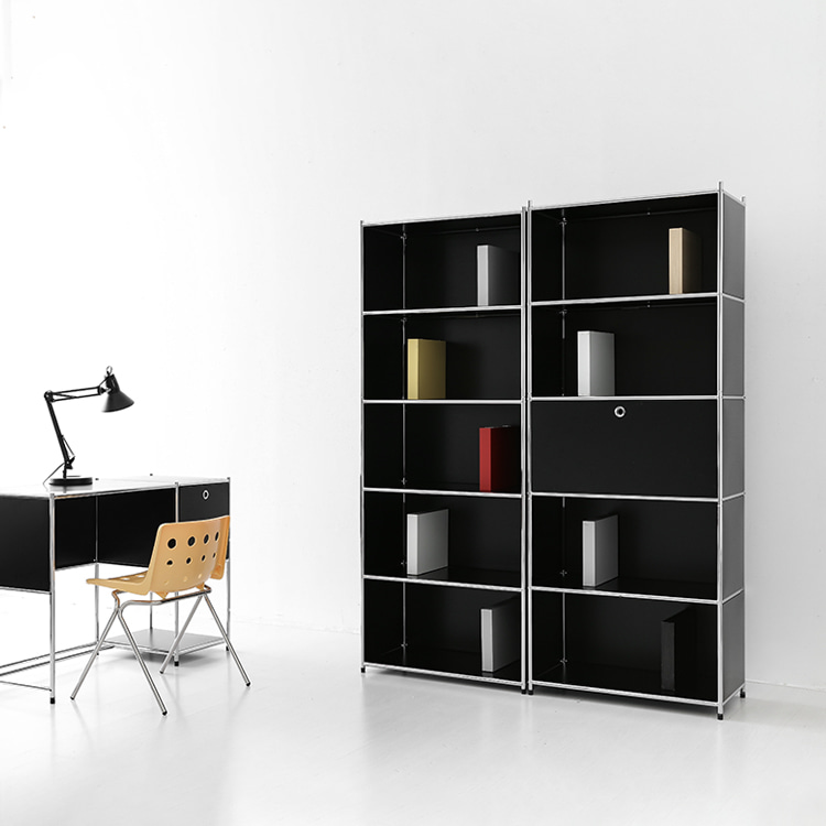 심플리 수납장 BC619 770mmx400mmx1960mm, 5단, 매트블랙 8977.9661 - 상세 이미지 2