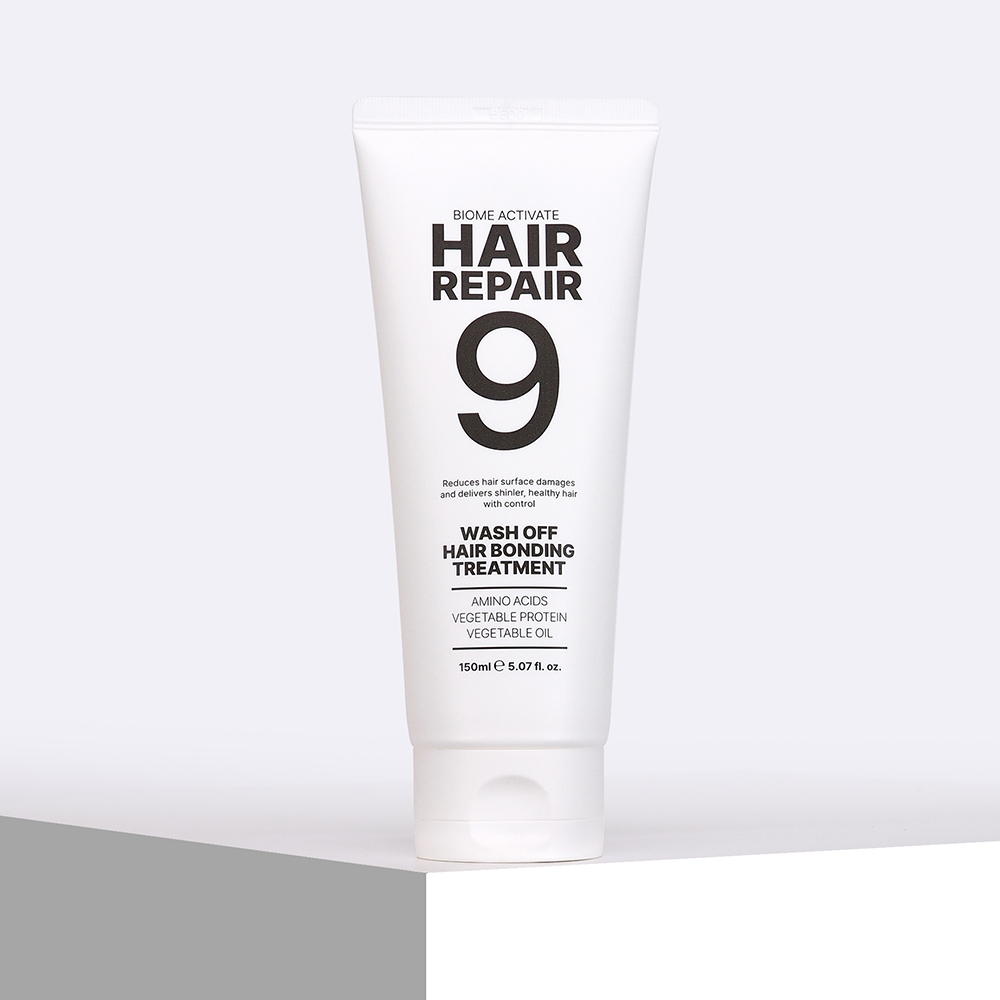 [바액] 헤어리페어9 헤어 본딩 트리트먼트-워시오프 [150ml] 실리콘프리 두피저자극 손상모케어 아미노산 식물성단백질