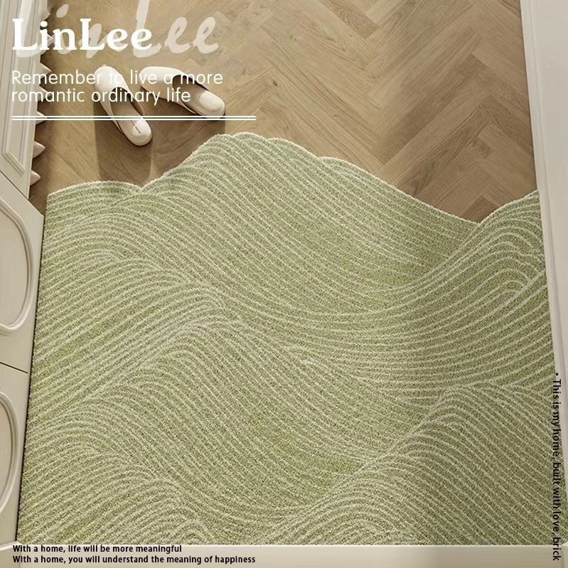 현관 바닥매트 실크 출입문 카페트 기하학적 패턴 모래언덕 노랑 40x60cm