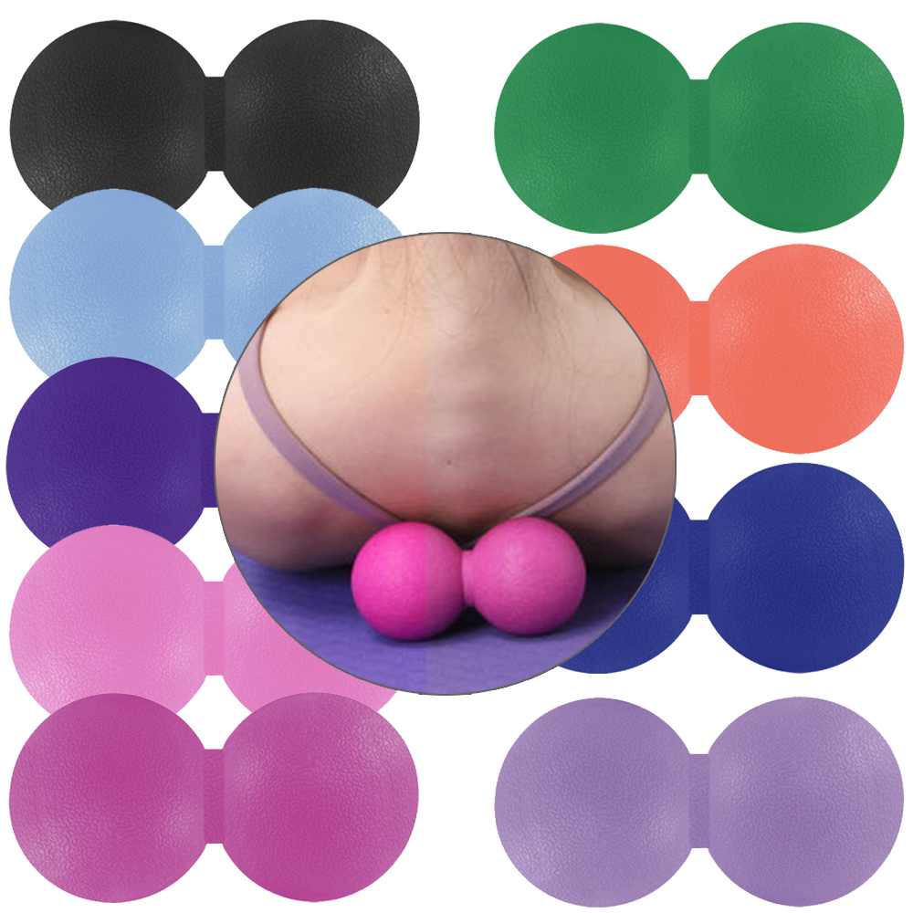 (요가볼 A타입 듀얼 1p) 땅콩 pp 맛사지볼 홈트 스트레칭 마사지볼 지압 스틱 맛사지 안마기 - 상품 이미지