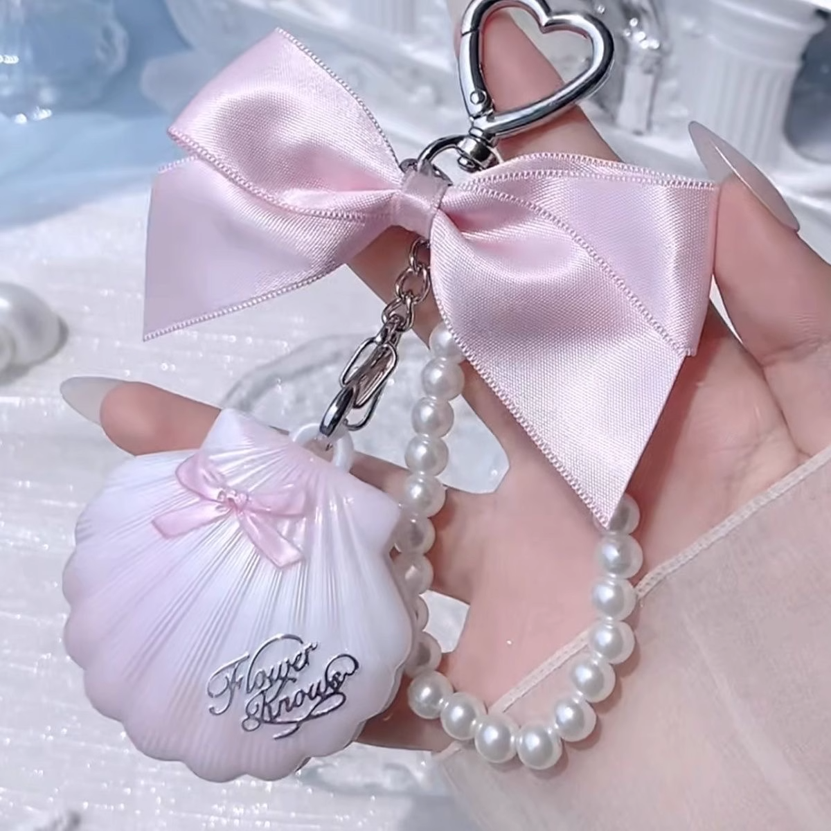 flowerknows 플라워노즈 쉘 쉘즈 쥬얼 하이라이터 글리터 섀도우 키링 조개하이라이터 - 상세 이미지 3