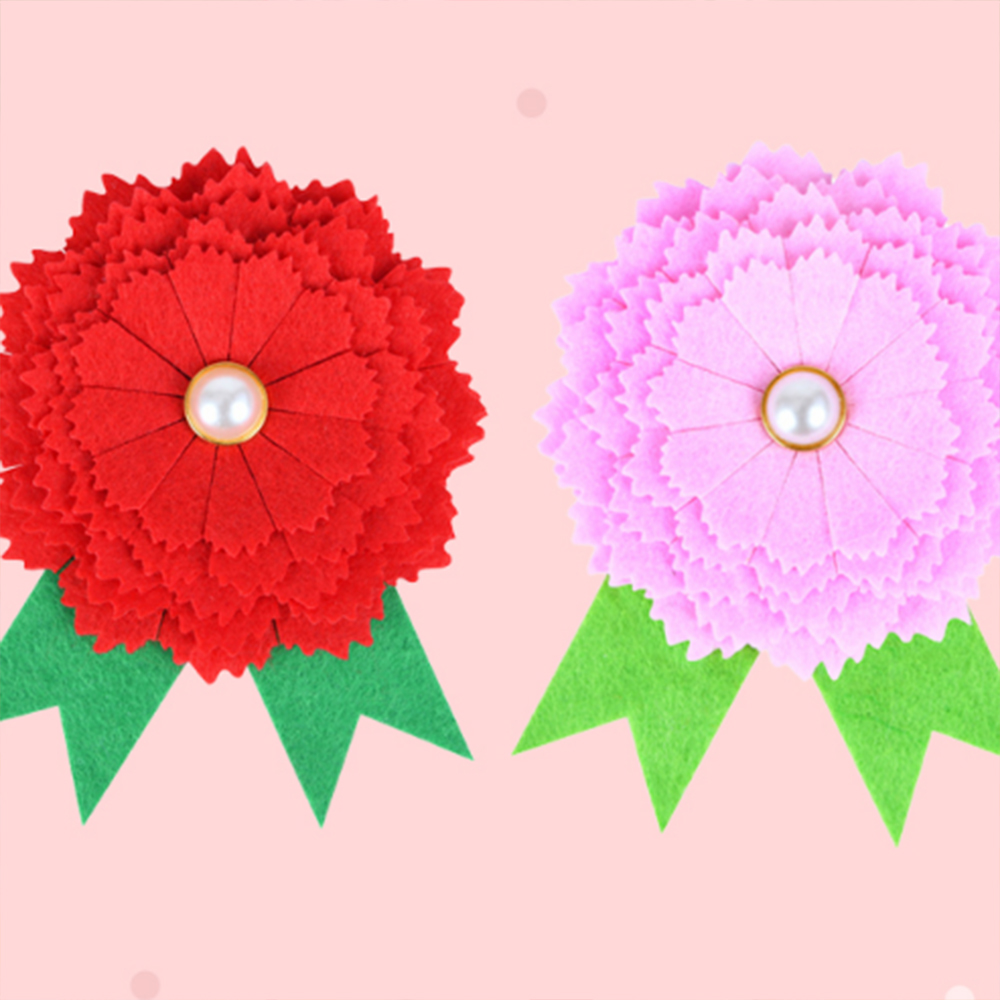 카네이션 브로치 어버이날 DIY 키트 부모님 선물 만들기 부직포 스승의날 뱃지 재료 - 상품 이미지