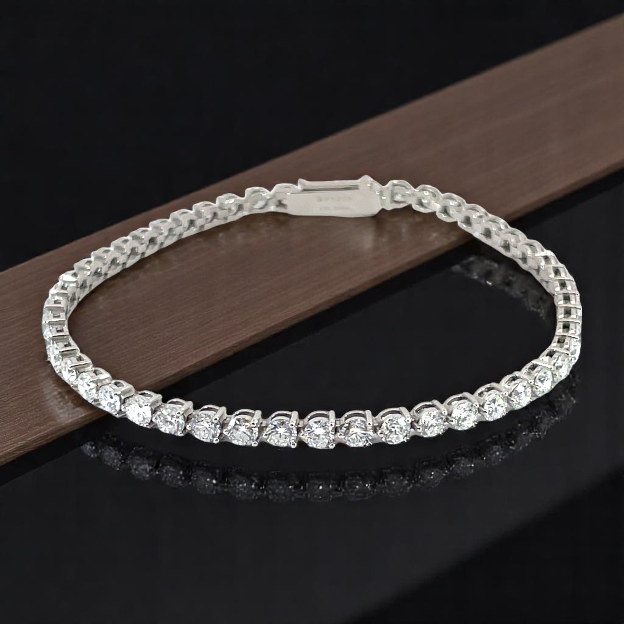 플래티넘(백금) PT 1부 3프롱 테니스팔찌 3mm 2.5mm - 상세 이미지 2
