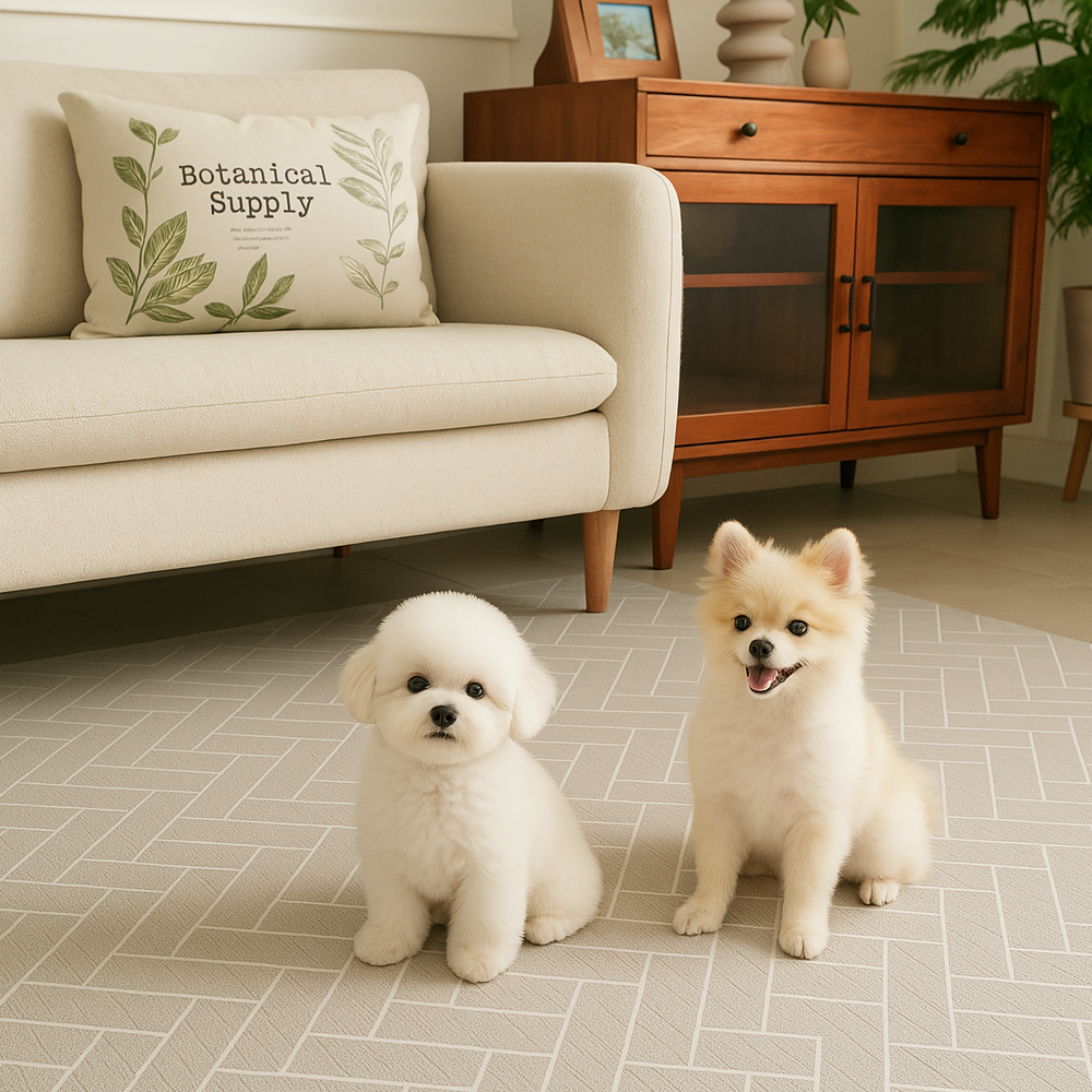 롤마루 미끄럼방지 롤매트 plus+ 강아지 고양이 논슬립 방수 애견매트 110x100cm - 상품 이미지
