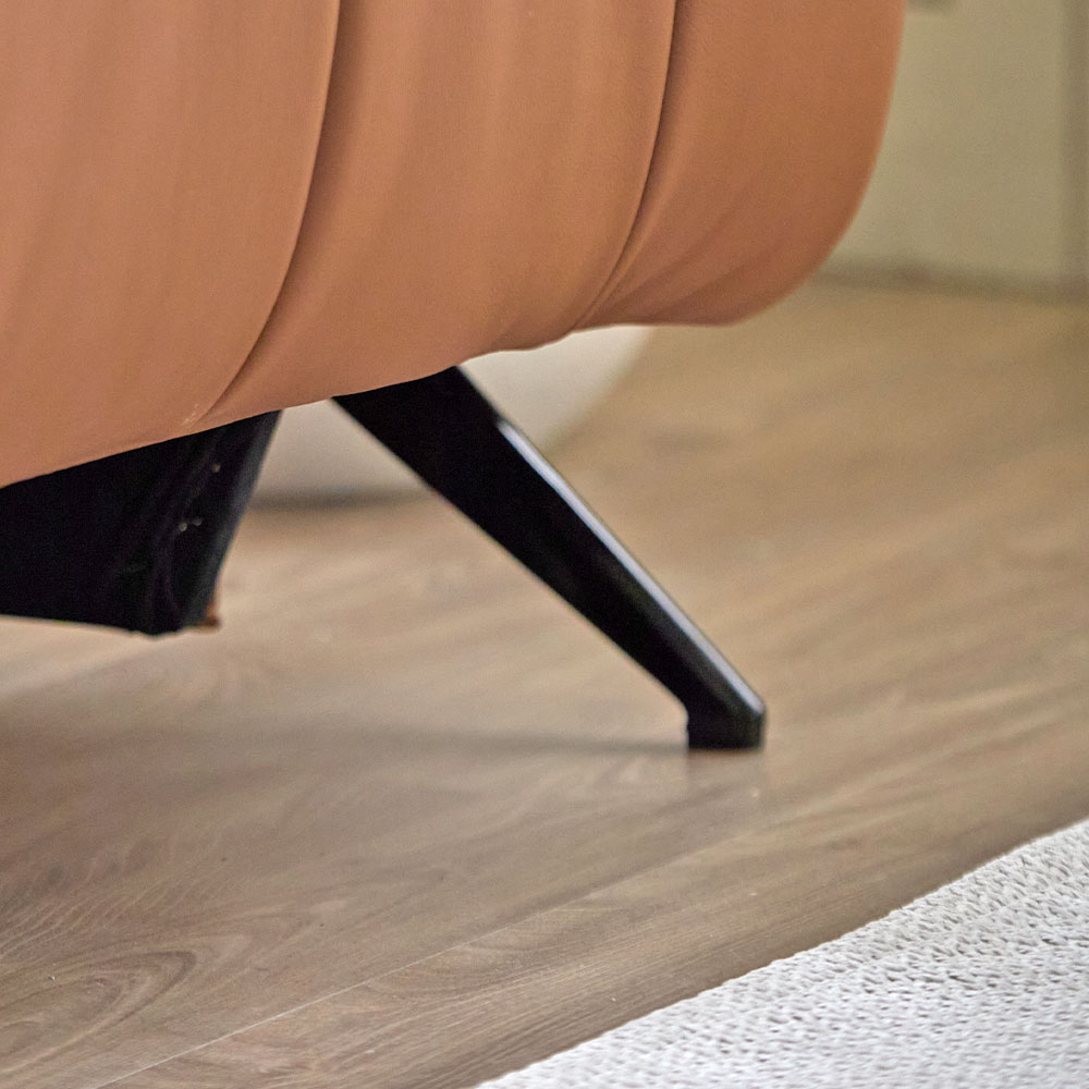 헤르짐머 오브 전동 리클라이너 천연 가죽 소파 스툴미포함, 브라운, 4인용