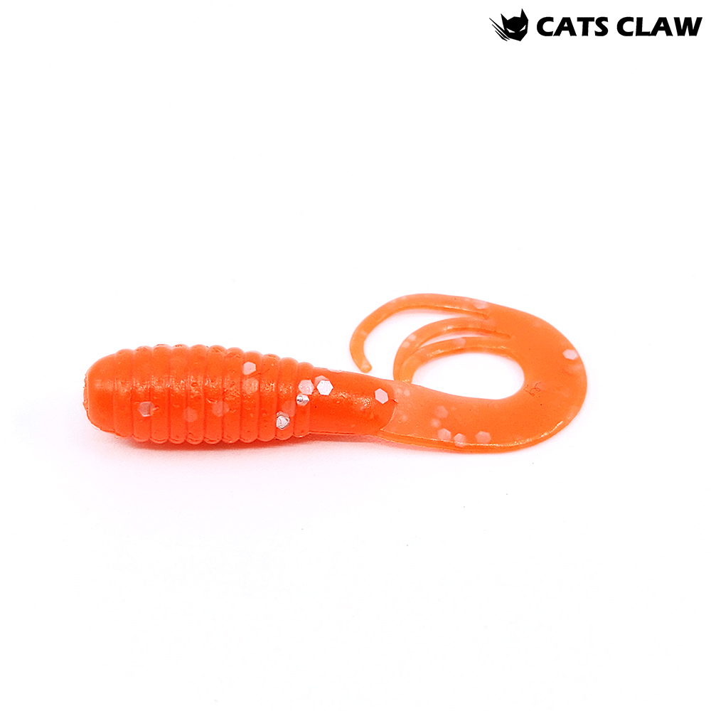 캣츠크로우 트리플그럽 꺽지웜 쏘가리웜 014 오렌지 B 실버, 5cm(2인치) - 메인 이미지