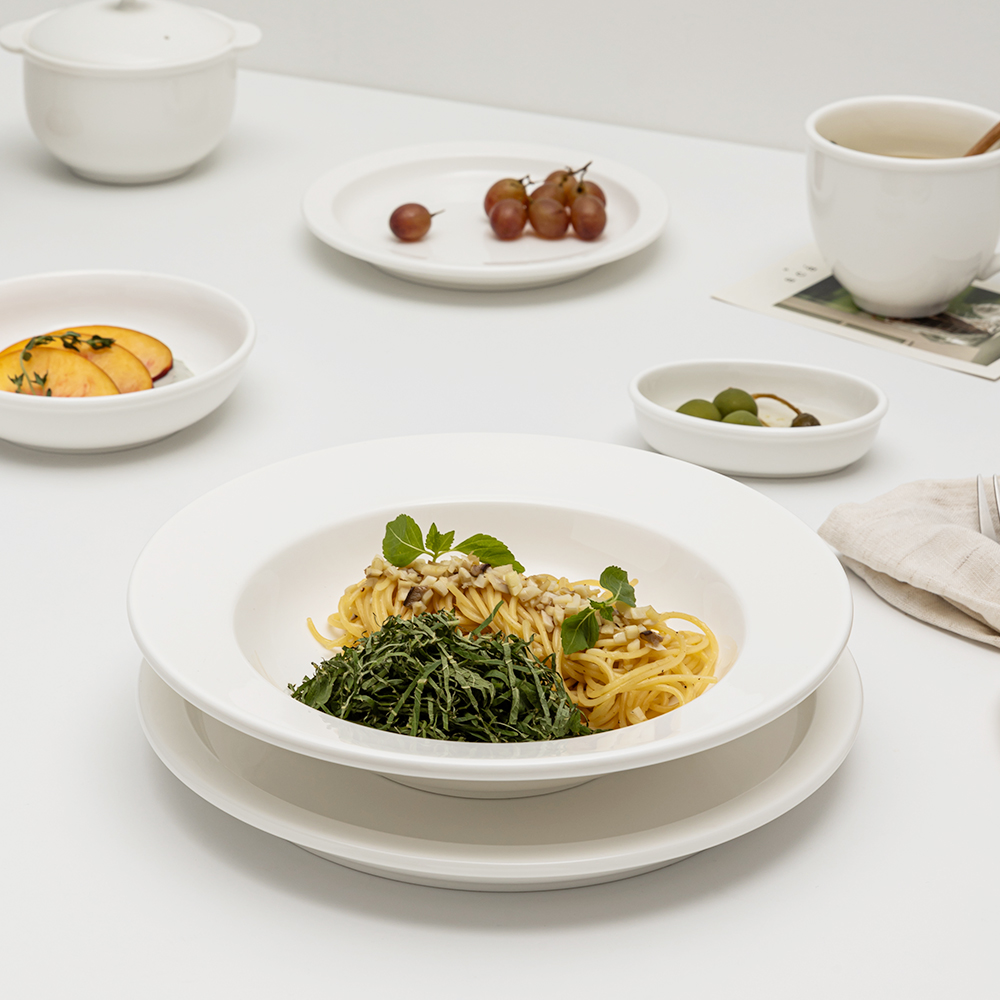 윤도자기 당당 화이트 파스타볼 도자기 파스타그릇 전자레인지용 - 상세 이미지 5