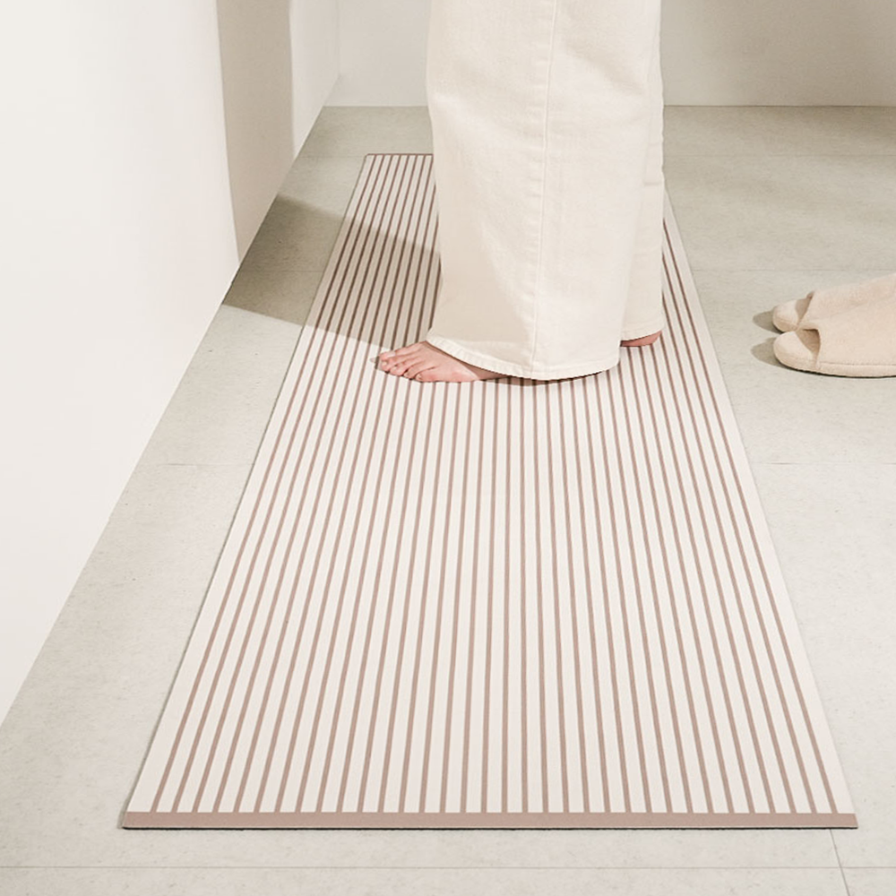 하루의공간 comfy 주방 매트 규조토 발매트 빨아쓰는 욕실 현관 베란다 베이지, 45x180cm