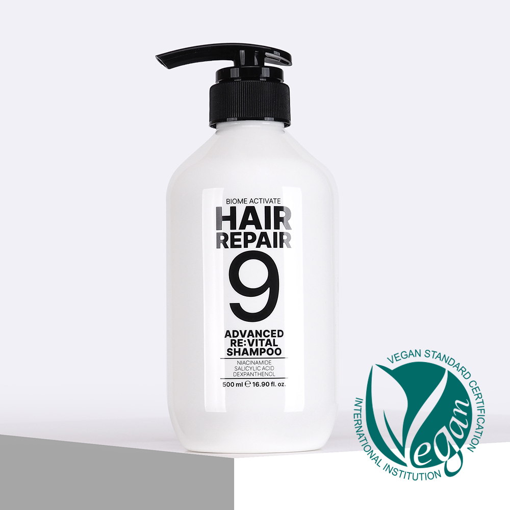 [바액] 헤어리페어9 어드밴스드 리바이탈 샴푸 [500ml] 비듬예방 가려움완화 탈모증상완화 풍성한거품 약산성