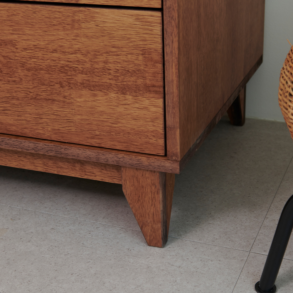 루튼 1800 안방 옷 다용도 원목 3단 와이드 서랍장