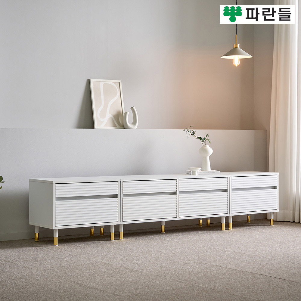 파란들가구 높은다리 템바보드 2350 서랍거실장세트 TV거실장