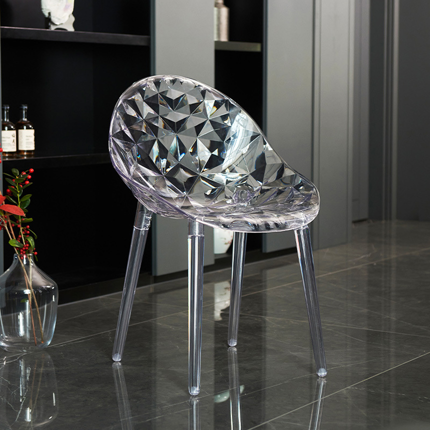 크리스탈 프리즘 카페 투명 업소용 체어 Crystal Prism Chair