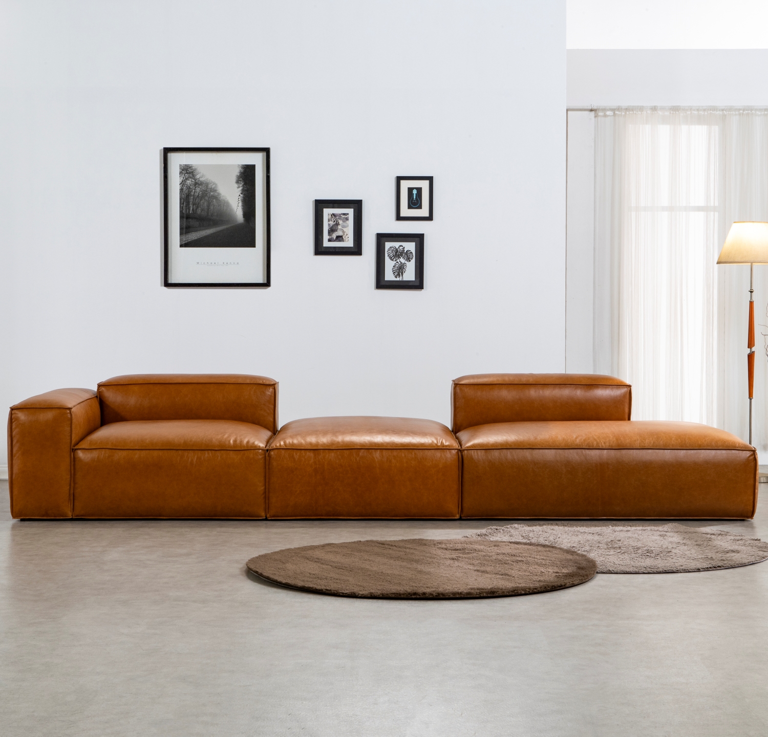 수아브 SE 04 모던 천연 면피 가죽 소파 구스 통가죽 소파