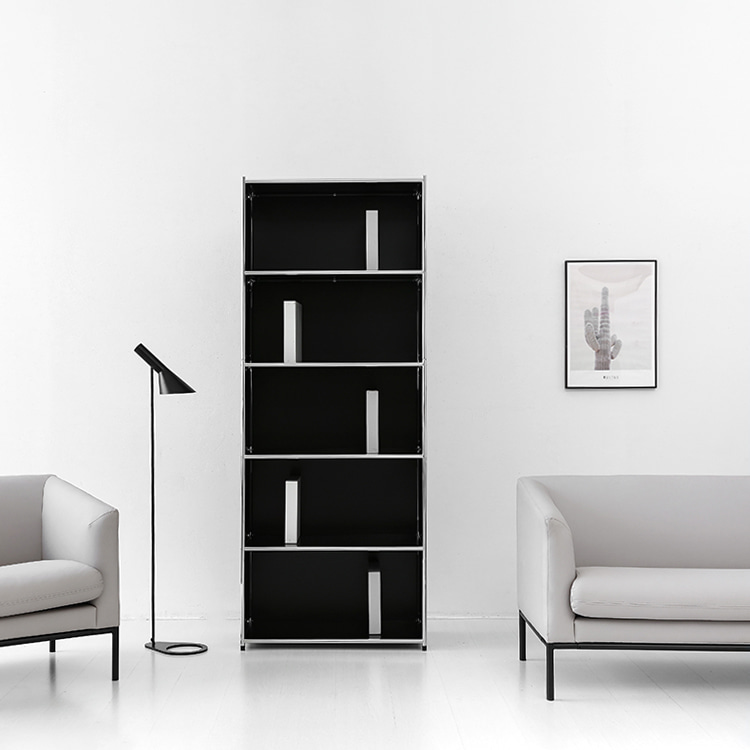 심플리 수납장 BC619 770mmx400mmx1960mm, 5단, 매트블랙 8977.9661 - 상세 이미지 3