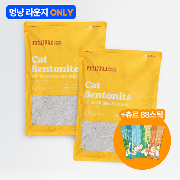 [라운지전용] 핏펫 무무 고양이 벤토나이트 모래 4L(2.8kg) x 6팩  (+88스틱) - 상품 이미지