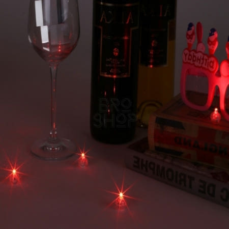 JOGOONOEM 브로샵 LED 볼 풍선 조명 레드 50개 세트 장식용전구 작은전구 풍선조명