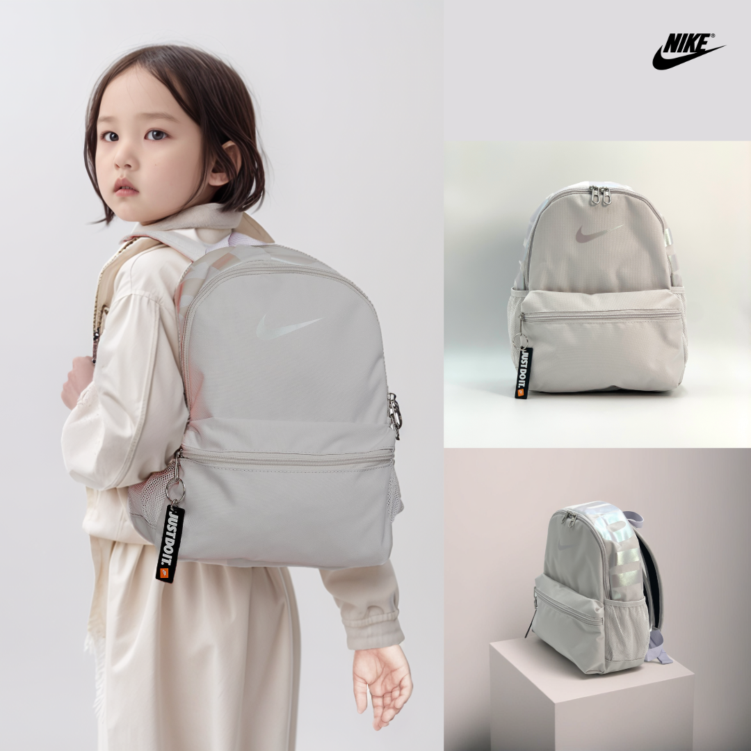 [국내매장판] 나이키 키즈 백팩 책가방 미니 초등학교 보조 신학기 학원 소풍 가방 그레이홀로그램(JDI)