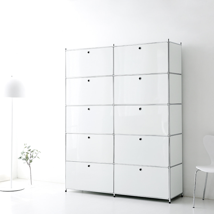 심플리 5x2 수납장 10문 BC103 1520mmx400mmx1955mm, 5단, 화이트 3205.2515 - 상세 이미지 2