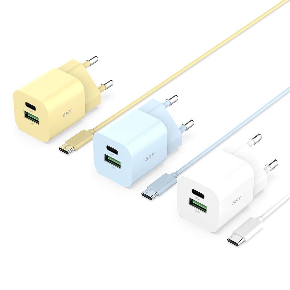 필 GaN30 큐브 30W PD 2포트 고속 멀티 충전기 + 케이블 화이트 - 상세 이미지 2