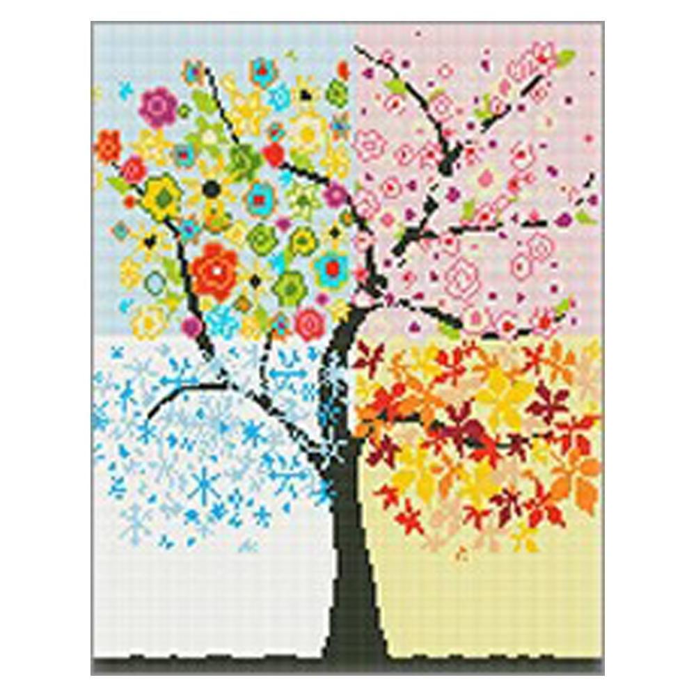 풍경 보석십자수 사계나무 40X50 : 신화커머스