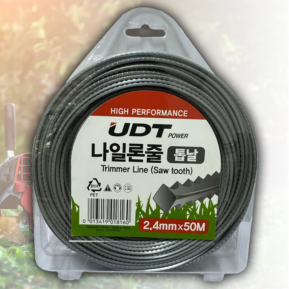 UDT 예초기액세서리 나일론줄 나일론커터 예초기날 2.4mm-50M(톱날형)