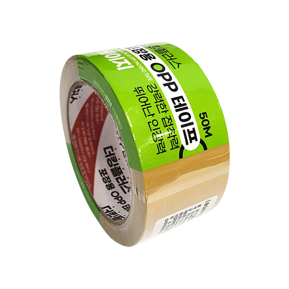 UH 베이지 황색 OPP 박스테이프 48mmX50m 50개입 강력접착 포장용 1box