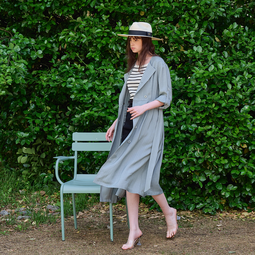 [프릭스 바이 김태훈] 핫섬머 린넨 블렌딩 하이웨이스트 트렌치 드레스_GREEN-MILIEU [그린 밀리유] - 상품 이미지