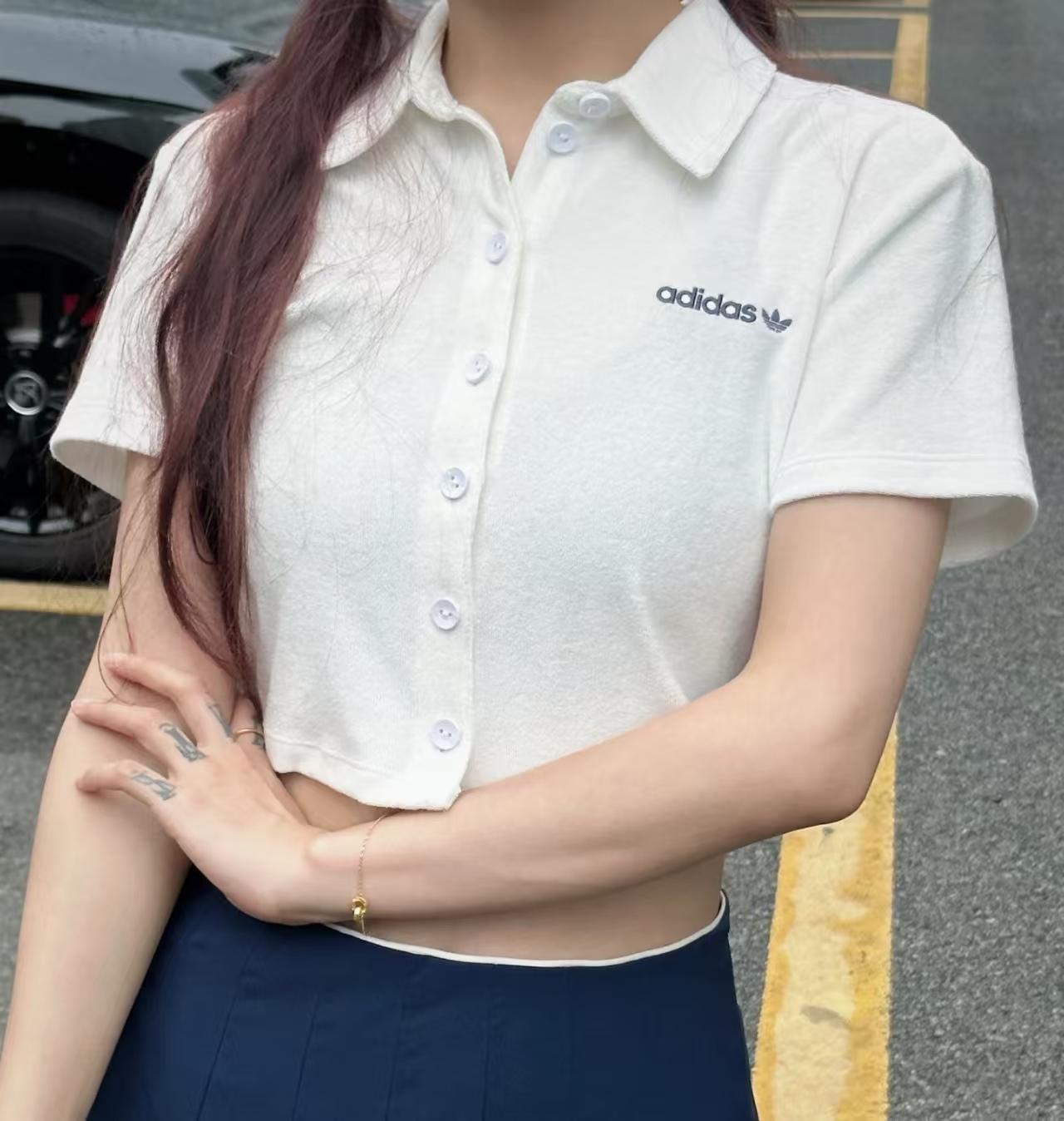 아디다스 TOWEL 화이트 여성 티셔츠
