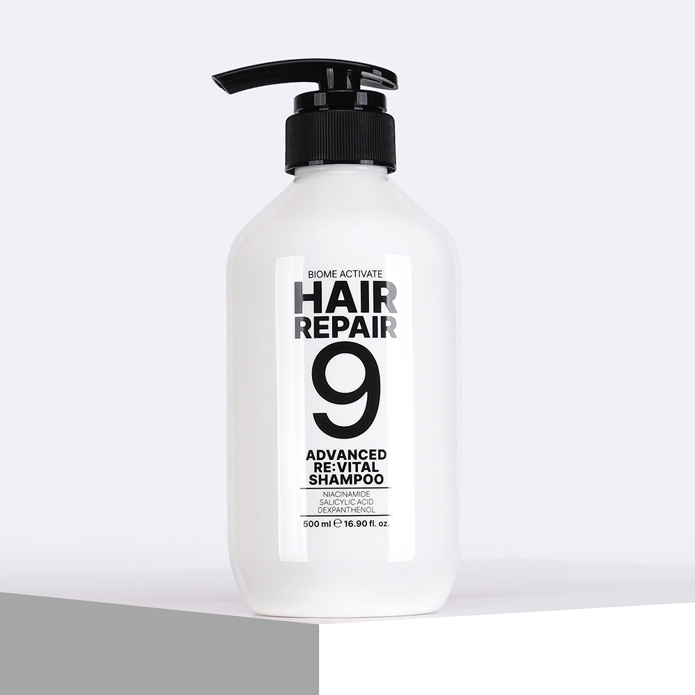 [바액] 헤어리페어9 어드밴스드 리바이탈 샴푸 [500ml] 비듬예방 가려움완화 탈모증상완화 풍성한거품 약산성