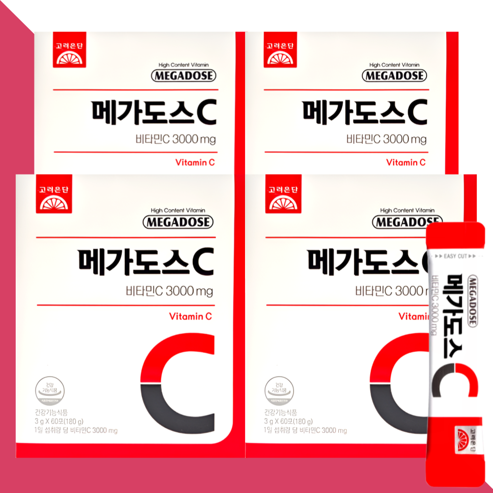 고려은단 메가도스C 3000 비타민씨 비타민C 60포X4박스 - 메인 이미지