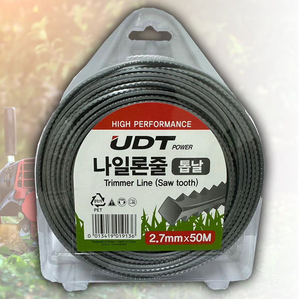 UDT 예초기액세서리 나일론줄 나일론커터 예초기날 2.4mm-50M(톱날형) - 상세 이미지 2