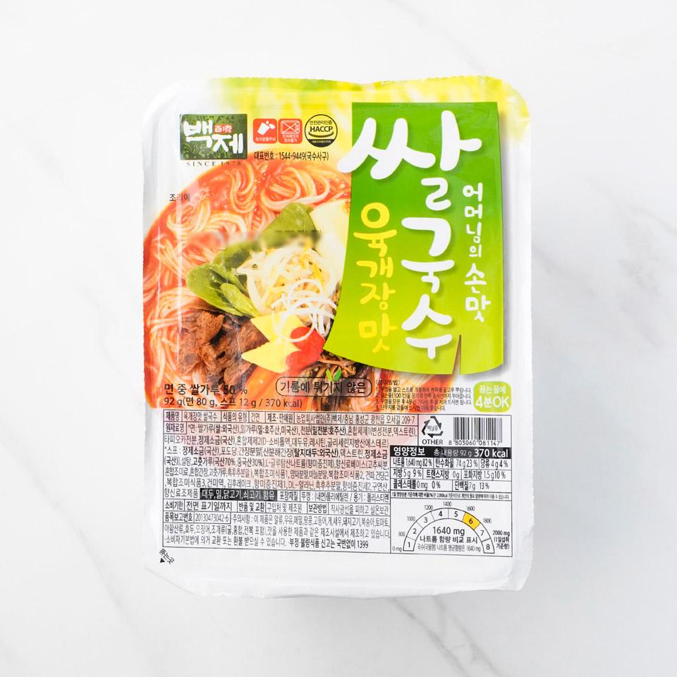 메가마트 백제 육개장맛 즉석 쌀국수 92g - 상품 이미지