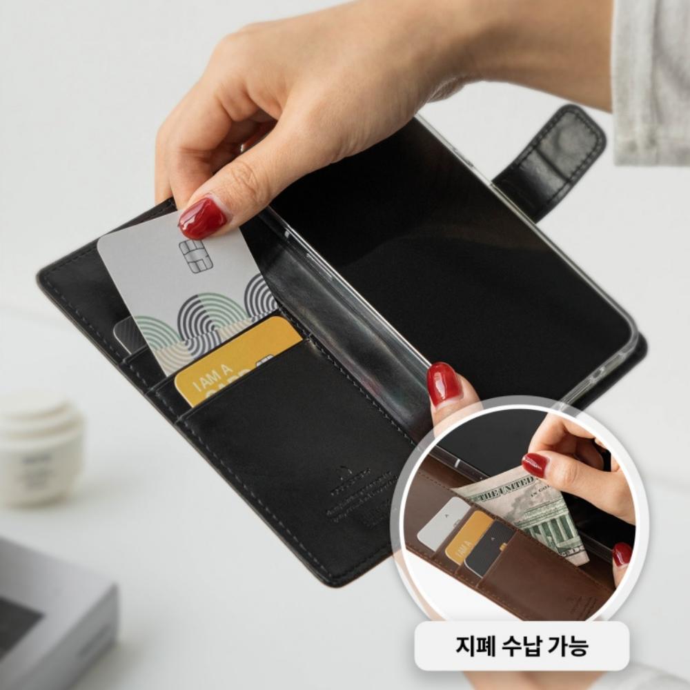 사하라 다이어리 카드 지갑 케이스 브라운, 갤럭시A36 - 상세 이미지 4