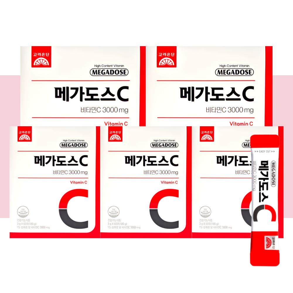 고려은단 메가도스C 3000 비타민C 가루 비타민씨 60포X5개 - 상품 이미지