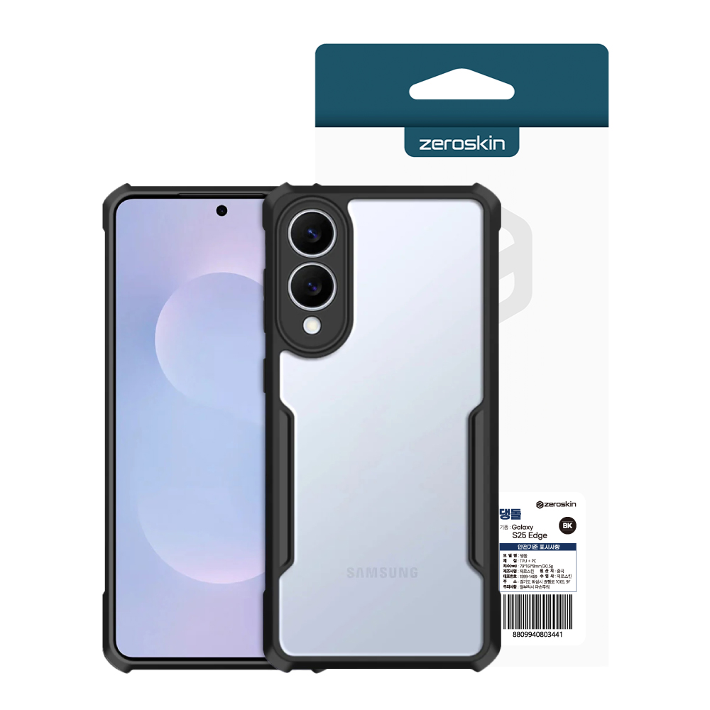 제로스킨 댕돌 충격보호 범퍼 케이스 블랙, 갤럭시S25 엣지 - 상세 이미지 2