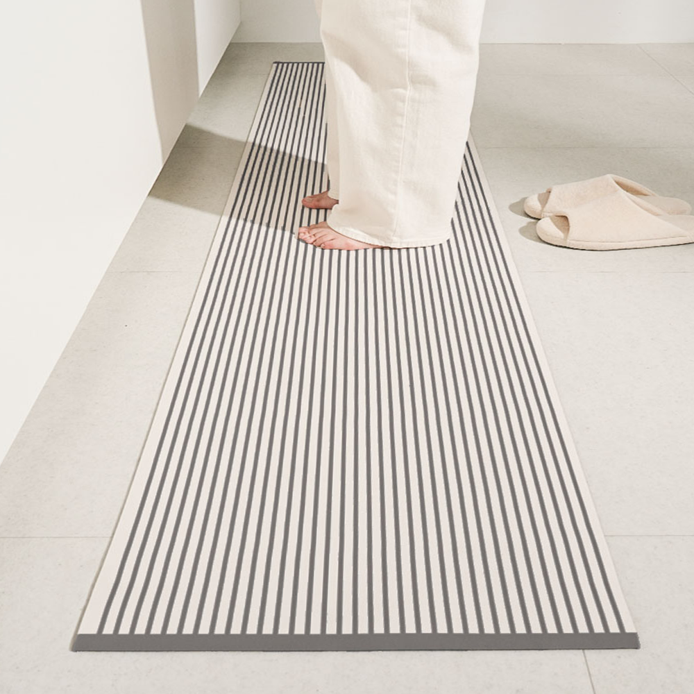 하루의공간 comfy 주방 매트 규조토 발매트 빨아쓰는 욕실 현관 베란다 그레이, 45x210cm