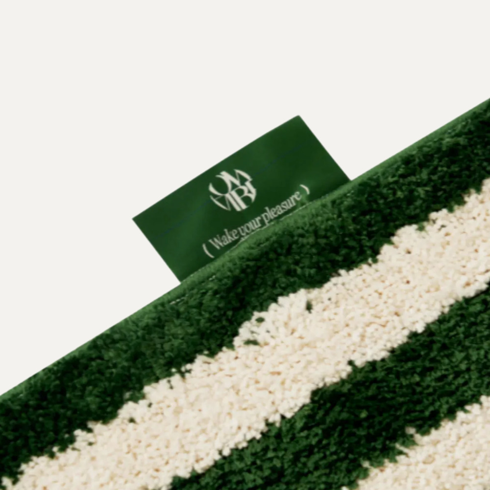 로우바이브 와이드 배스러그 발매트 Deep Green 미끄럼방지 핸드메이드 - 상세 이미지 5