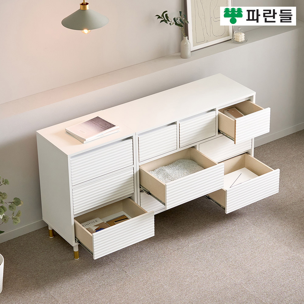 파란들가구 높은다리 템바보드 1500 3단서랍장세트 와이드서랍장 이미지 6