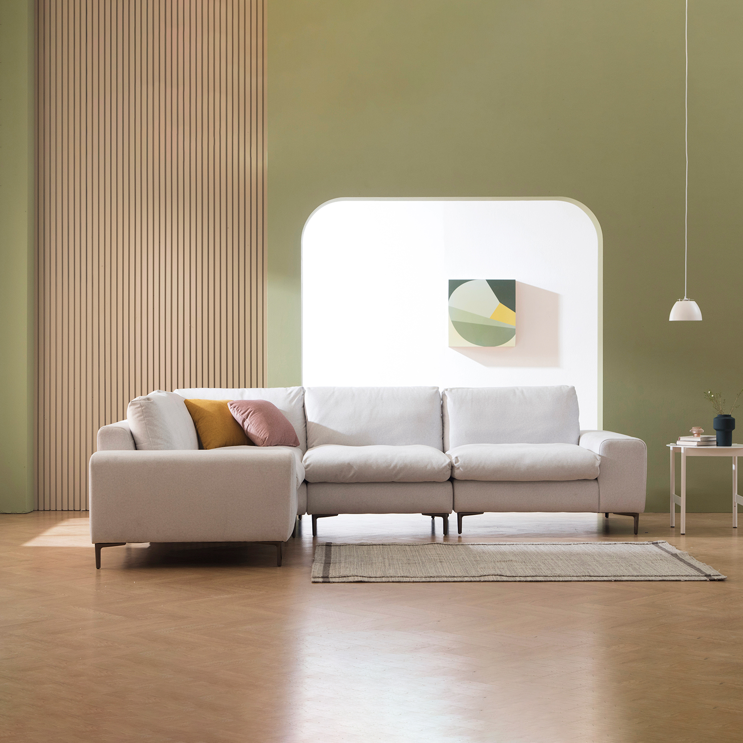 헤르짐머 포베레 4인 모듈 코너형 기능성 펫프렌들리 패브릭 소파