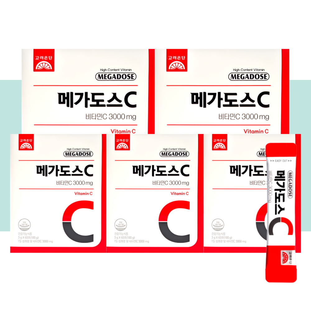 고려은단 메가도스C 3000 비타민C 가루 비타민씨 60포X5개 - 상세 이미지 5