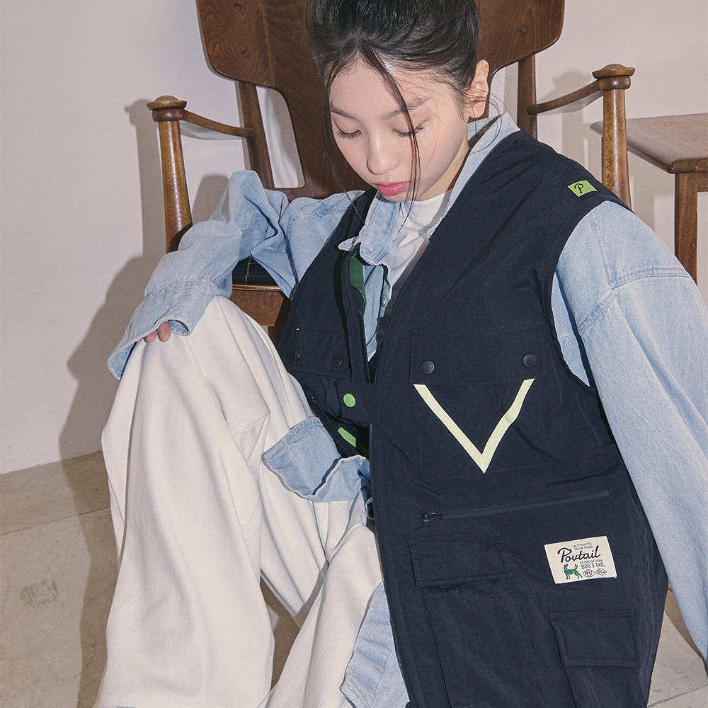 포브테일 도그워커 멀티 포켓 베스트 2color, 강아지 커플 산책 점퍼 옷